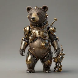 mechanical steampunk bear by by jean baptiste monge and wlop
