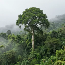 Rainforest in a cloudy day