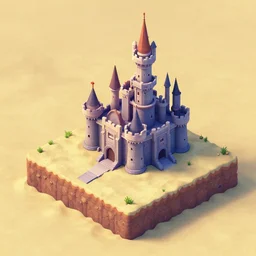 underwater ariel's castle isometric 2. 5 d game level, myvmk, with detailed sand, clean, pixar, disney, toon shader, arnold maya render, artgerm, artstation by miha rinne