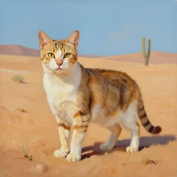 painting of a desert cat