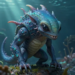 a portrait of a alien creature sea devil animal illustrated by miyazaki by karol bak, james jean, tom bagshaw, rococo, sharp focus, trending on artstation, cinematic lighting, hyper realism, octane render, 8 k, hyper detailed, vivid, ultra detailed, highly detailed