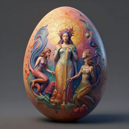 the egg of creation, metaphysical art, surrealism, zbrush, unreal engine, vibrant, detailed by kelly freas and lisa keene