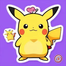 cute miss mascot queulorior queulorior smeargle pokemon sticker art, cronobreaker, beeple game icon