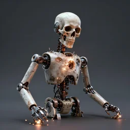 dead robot with sparks