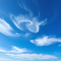 swirl clouds, blue sky