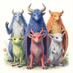 Colored pencil art on paper, Magical Creatures, highly detailed, artstation, Caran d'Ache Luminance