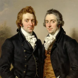 portrait of a male couple, illustrated by jules joseph lefebvre and jean baptiste debret