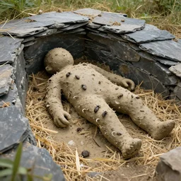 someone built a small bunker a few cubic inches wider than the human body made out of mortar and laminated slate, straw and various insect nests that i was lying down in. i woke up feeling like i was covered in very fast predatory insects ( fictional )