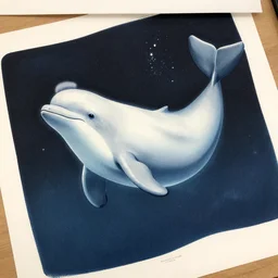 loish, screen print, portrait a narwhal swimming in space, ( ( karolis strautniekas ) ), christopher balaskas, victo ngai, detailed, dynamic pose, gradient shaded, matte print, editorial illustration