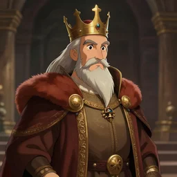 portrait of medieval old king, artstation, cartoon, elegant highly detailed digital painting, concept art, smooth, sharp focus, makoto shinkai, don bluth, fujita goro, giraud, michel ocelot, tom whalen, atey ghailan, akihiko yoshida, fadeev