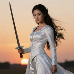 valmont sword fighting, beautiful costume, peacock feathers sunset scene from film