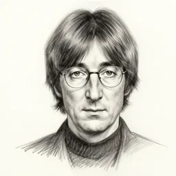 terribly drawn, unskilled portrait of john lennon
