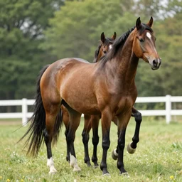 a horse with 6 six legs, photograph