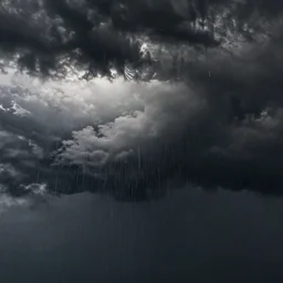 a dark room rain cloud raining uplight