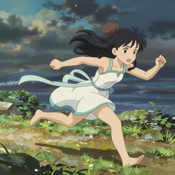 apollo chases daphne in the style of a comedic anime, extremely detailed