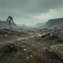 a realistic photo of an alien landscape
