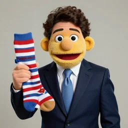 justin trudeau as a fancy sock puppet