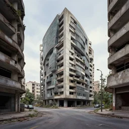 epic professional digital airbrush art of brutalist architecture by le corbusier, abandoned buildings, empty streetscapes, by leesha hannigan, iris van herpen, joelle jones, artstation, cgsociety, wlop, epic, realistic, gorgeous, detailed, cinematic, masterpiece