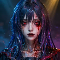 photorealistic scary dramatic liquids anime girl render, detailed face, colorful, atmosphere cinematic, by wlop, by ilyu kuvshinov, soft shadows, be concept art, super detailed, unreal engine 5, octane render, vfx, houdini, 8 k, super realistic, ufotable studio art style, global illumination, trending in pixiv, god rays, japanese light novel cover, visual novel