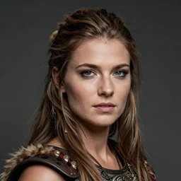 head and shoulders focus portrait of a barbarian female high quality focus by wlop
