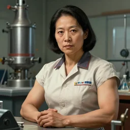 epic portrait of slightly muscular woman visionary chienshiung wu wearing uniform, physics equipment, reactor, detailed, artstation, concept art, donato giancola, joseph christian leyendecker, wlop, boris vallejo, stron eyes, highest resolution, extremely detailed beautiful, establishing shot, artistic, hyperrealistic, enhanced hands, octane render