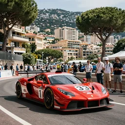 a beautiful picture of a car race in the streets of monaco by greg rutkowski and theophile - alexandre steinlen trending on artstation