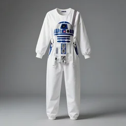 clothing jumpsuit inspired by r 2 - d 2, photograph, product image, studio lighting
