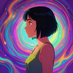 side portrait, imogen poots, paladin, gloomhaven, colorful swirly ripples, psychedelic, anime, luminescent, organic matte painting, octane render, unreal engine, by greg manchess, huang guangjian, greg rutkowski, jesper ejsing, magali villeneuve, artgerm, ilya kuvshinov