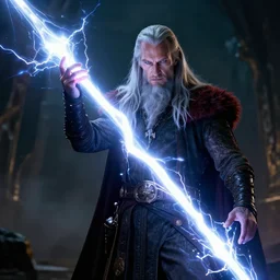handsome tattooed gandalf b wizard lightning magic spell vfx, diagonal spell vfx, fantasy game spell, fantasy epic digital art, by greg rutkowski, gaston bussiere, craig mullins, j. c. leyendecker, tom of finland