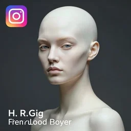 instagram model, style of H. R. Giger
