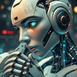 portrait of a robotic artist creating art, beautiful digital art, artstation cgsociety highly - detailed masterpiece