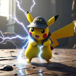 game screenshot of the pikachu using the thunderbolt attack, ubisoft, capcom octane render blender cgsociety, detective pikachu style, paleoartist, concept art by rj palmer