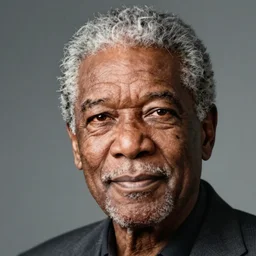 8 bit portrait of morgan freeman