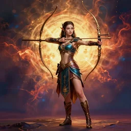hyper realistic photography, arcane elven archer girl full body, rule of thirds, human proportion, good anatomy, beautiful face, conceptart, saturated colors, cinematic, artstation, pinterest, cgsociety