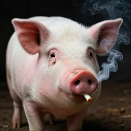 an pig smoking cocaine