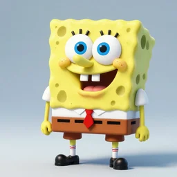 octane render of spongebob disturbing