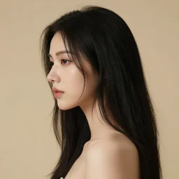side view of a beautiful black haired pale woman, by artgerm, by studio trigger, by wlop, realistic, soft light, warm colors