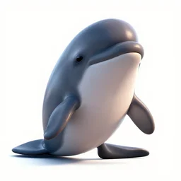 baby narwhal, stylized pixar-style 3d render, full body, isolated on a pure white background, centered, entire subject in frame, sharp focus, soft studio lighting