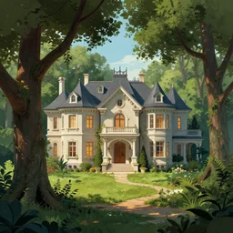 A mansion in the tree , Greg rutkowski, Trending artstation, cinematográfica, digital Art