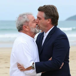 bolsonaro kissing president lula at the romantic beach