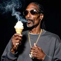 snoop dogg smoking an icecream cone