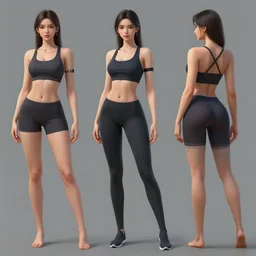 concept art of a beautiful girl, trained body