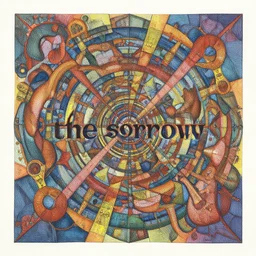 ( ( ( ( the sorrow ) ) ) ) by mœbius!!!!!!!!!!!!!!!!!!!!!!!!!!!, overdetailed art, colorful, artistic record jacket design