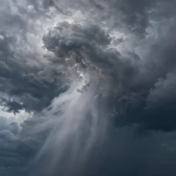 Storm, clouds, iridescent lighting. Fantasy, digital painting, HD, 4k, detailed.