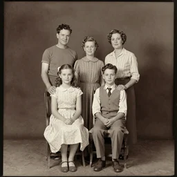 lost 1940s family portrait, large format —H 1024
