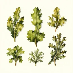 vintage illustration of random seaweed