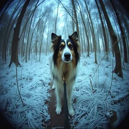 borzoi dog, trail cam, found footage
