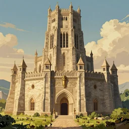 Minas Tirith by Bruege and Hokusail, masterpiece