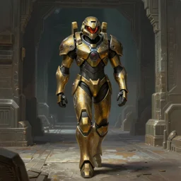 character portrait of samus aran from metroid!! walking through an ancient temple hallway!!, 8 k, realistic shading, digital painting, matte painting, illustration, segmented armor, power armor, halo infinite, good value control, moody lighting, intense atmosphere, ultra realistic, highly detailed, john singer sargent