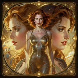 symmetry portrait of jean grey from 9 0 s x - men, glowing lights, intricate, elegant, highly detailed, digital painting, artstation, concept art, smooth, sharp focus, illustration, art by artgerm and greg rutkowski and alphonse mucha
